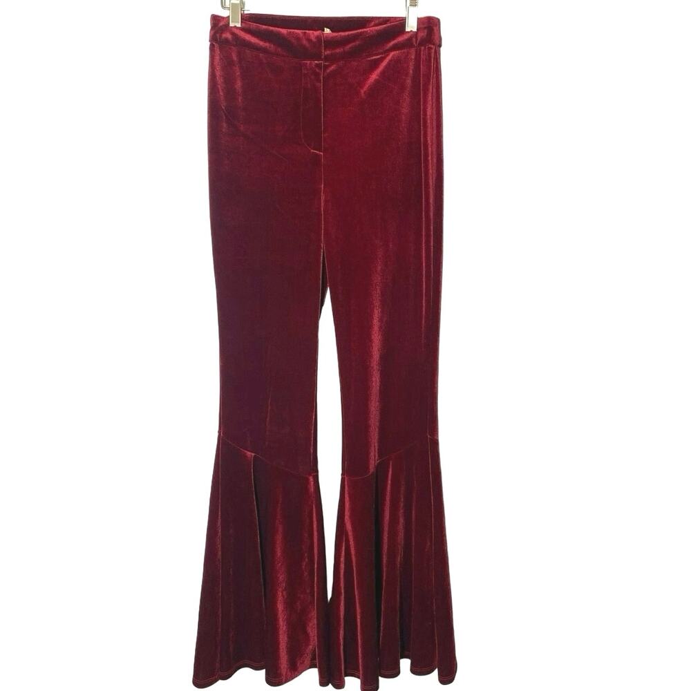 Ronny Kobo Velvet Pants Flare Leg Whimsical Retro boho Hippie Vamp Witchy Small